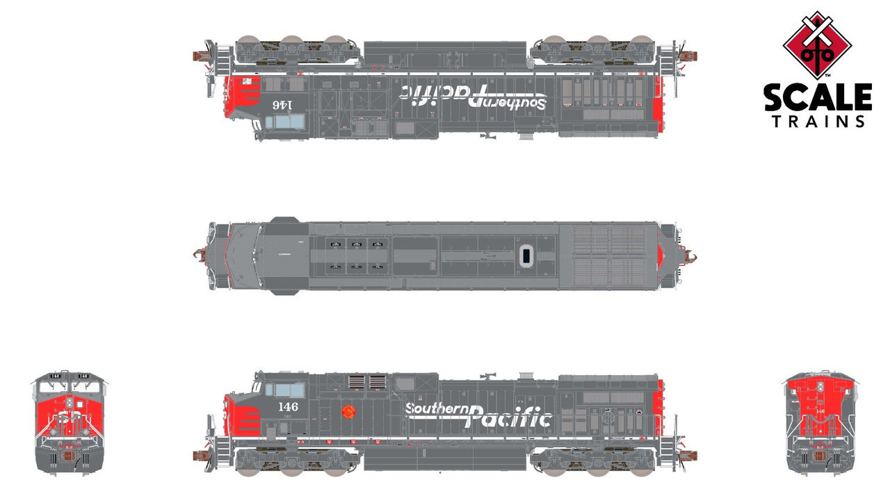ScaleTrains Rivet Counter N SXT39134 DCC Ready GE AC4400CW Locomotive Southern Pacific 'Speed Lettering' Scheme SP #163