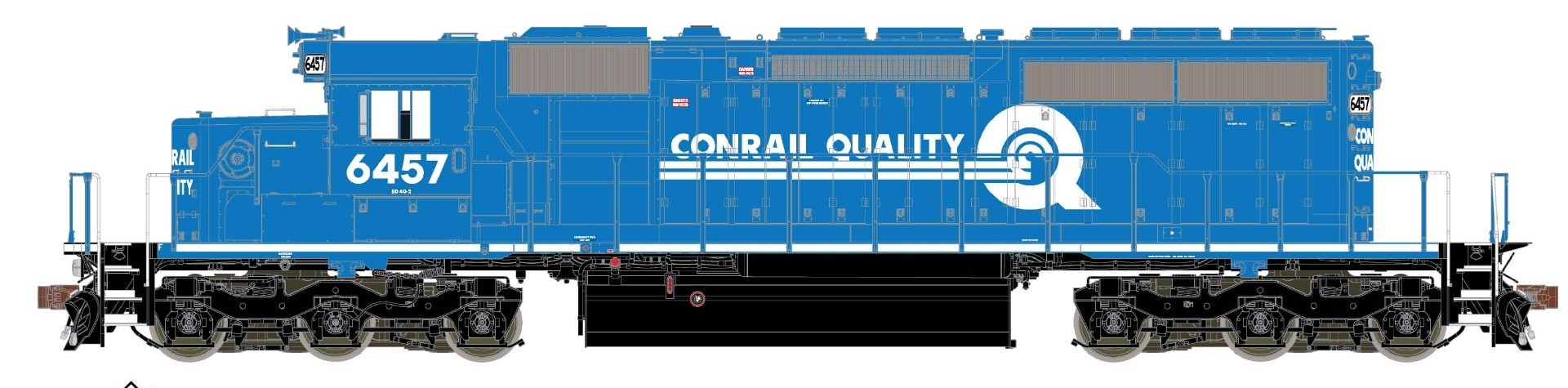 ScaleTrains Rivet Counter HO SXT38791 DCC/ESU Loksound 5 Equipped EMD SD40-2 Locomotive w/Ditch Lights Conrail Small 'Quality' Logo CR #6442
