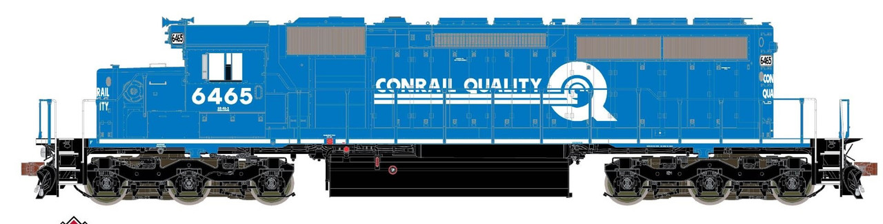 ScaleTrains Rivet Counter HO SXT38792 DCC Ready EMD SD40-2 Locomotive w/Ditch Lights Conrail Small 'Quality' Logo CR #6442