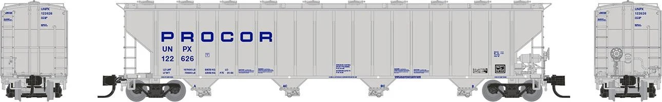 Rapido Trains Inc N 560002A Procor 5820 Covered Hopper Procor Ltd. Blue Solid UNPX - Single Car