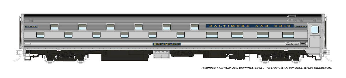 Rapido Trains Inc HO 141011 Budd Slumbercoach Baltimore & Ohio B&O #7702 'Restland'