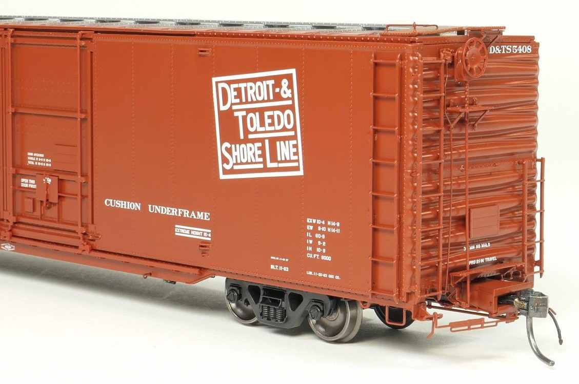 Tangent Scale Models HO 33016-03 Greenville 6,000CuFt 60' Double Door Box Car Detroit and Toledo Shore Line 'Delivery Red 11-1963' DTS #5403