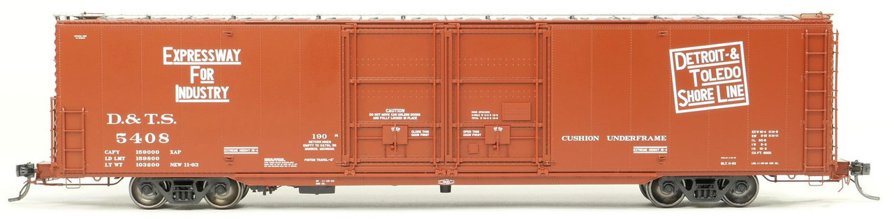 Tangent Scale Models HO 33016-05 Greenville 6,000CuFt 60' Double Door Box Car Detroit and Toledo Shore Line 'Delivery Red 11-1963' DTS #5408