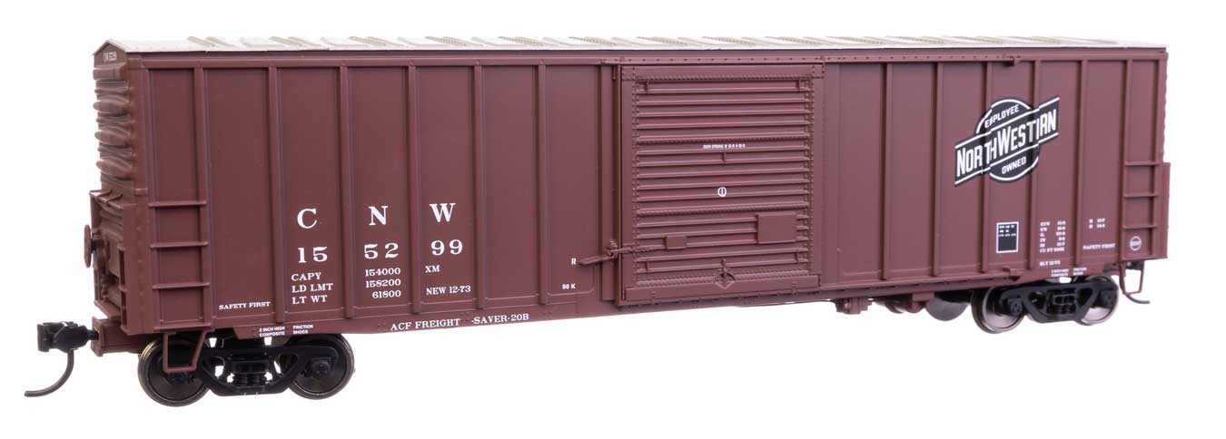 Walthers Mainline HO 910-46008 50' ACF Exterior Post Dreadnaught End Plate B Boxcar Chicago & North Western CNW #155299