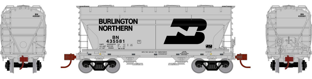 Athearn Genesis N ATHGN24687 ACF 2970 Covered Hopper Burlington Northern BN #435581