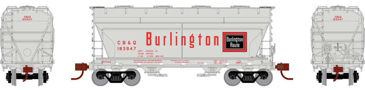 Athearn Genesis N ATHGN24689 ACF 2970 Covered Hopper Burlington Route CB&Q #183947