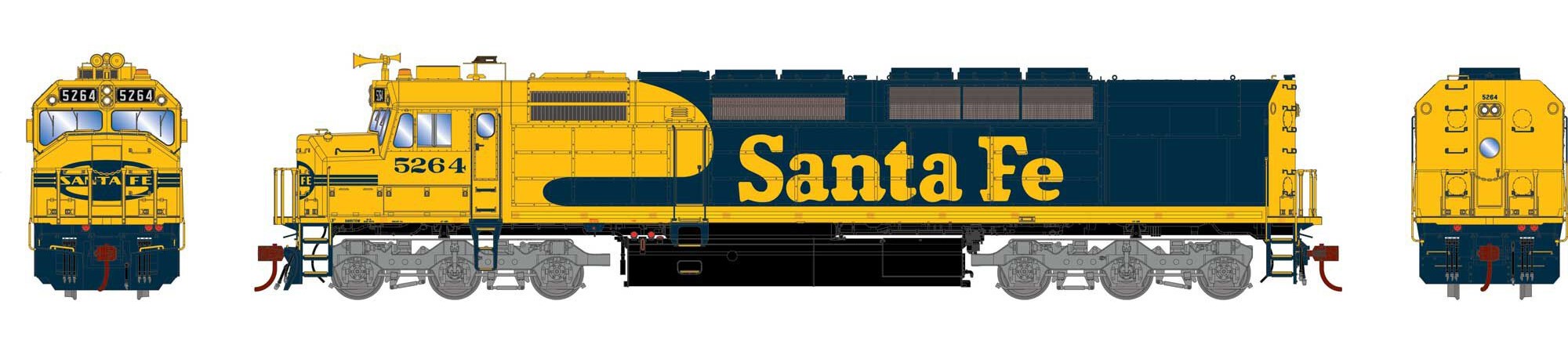 Athearn Genesis HO ATHG64225 DCC/Tsunami 2 Sound Equipped SDP40F Locomotive Santa Fe ATSF #5264