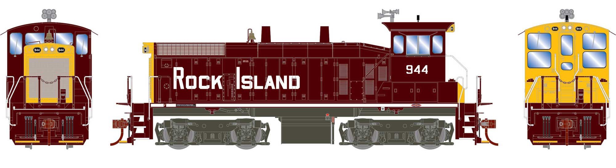 Athearn HO ATH29663 DCC Ready EMD SW1500 Locomotive Rock Island #944