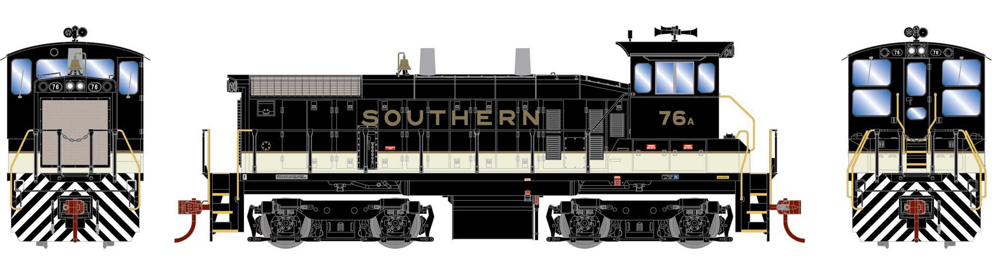 Athearn HO ATH29674 DCC Ready EMD SW1500 Locomotive Southern Railway #76A