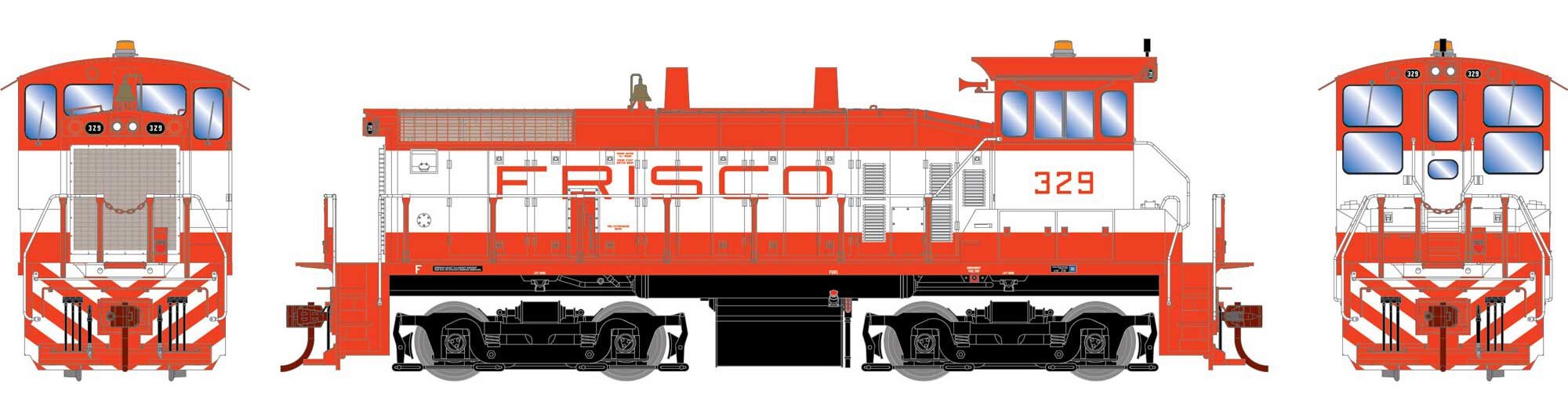 Athearn HO ATH29778 DCC/SoundTraxx Econami Sound Equipped EMD SW1500 Locomotive Frisco #329
