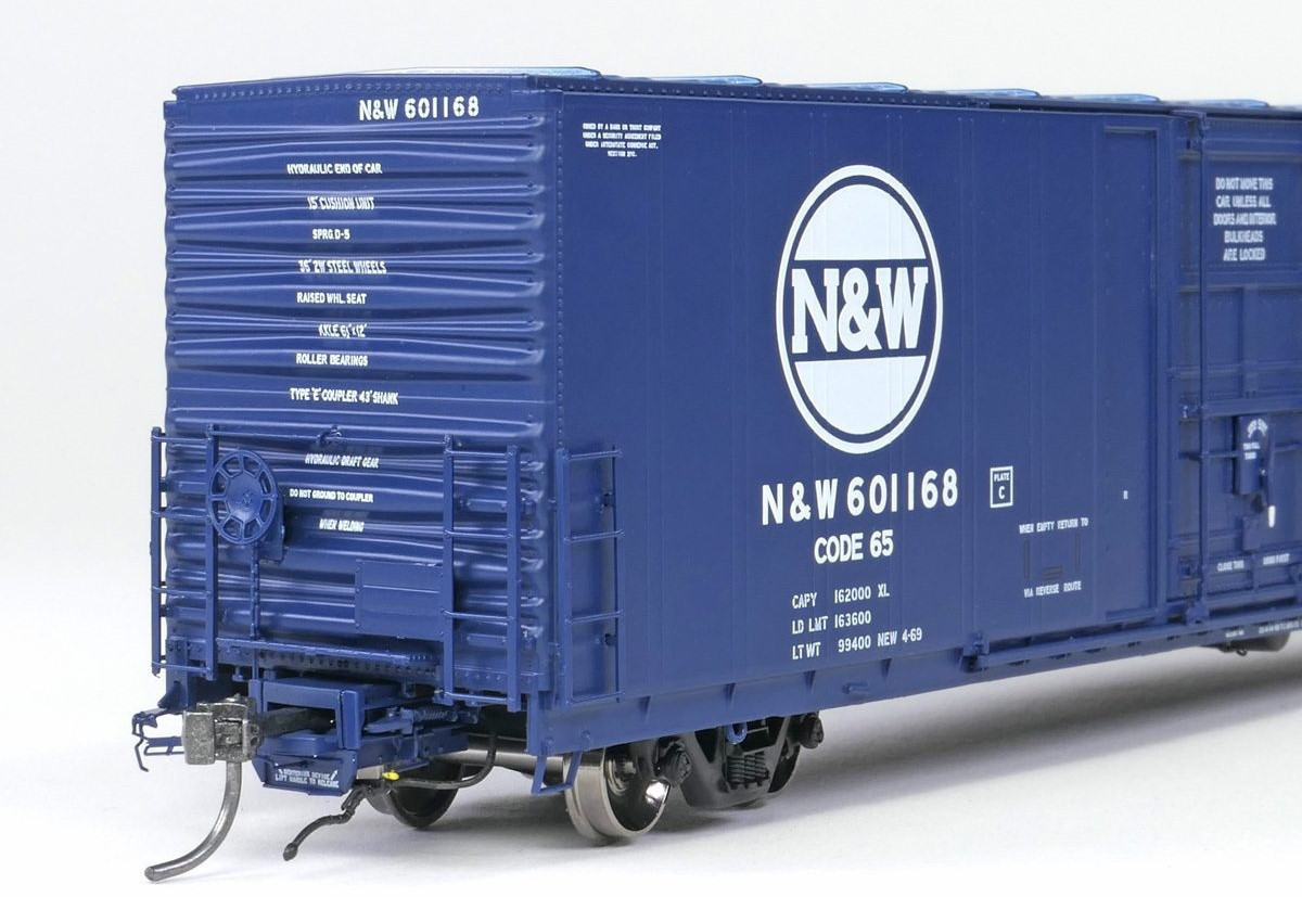 Tangent Scale Models HO 34011-06 Thrall 5880 60′ Double Plug Door Box Car Norfolk & Western 'Original Blue 4-1969' N&W #601247