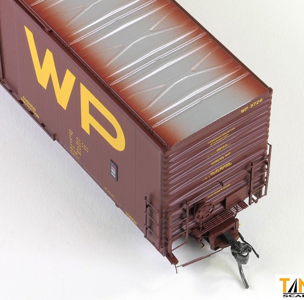 Tangent Scale Models HO 34013-05 Thrall 5880 60′ Double Plug Door Box Car Western Pacific 'Original Red 2-1969' WP #3731