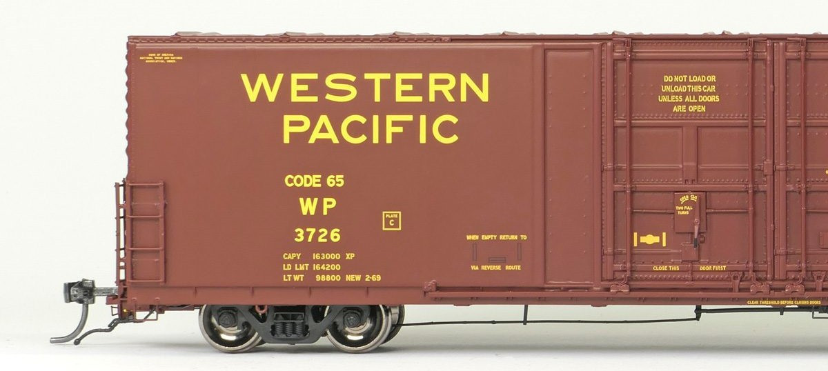 Tangent Scale Models HO 34013-07 Thrall 5880 60′ Double Plug Door Box Car Western Pacific 'Original Red 2-1969' WP #3733