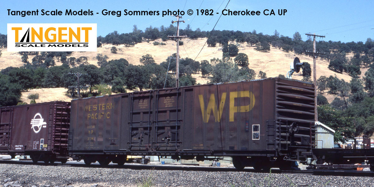 Tangent Scale Models HO 34013-07 Thrall 5880 60′ Double Plug Door Box Car Western Pacific 'Original Red 2-1969' WP #3733