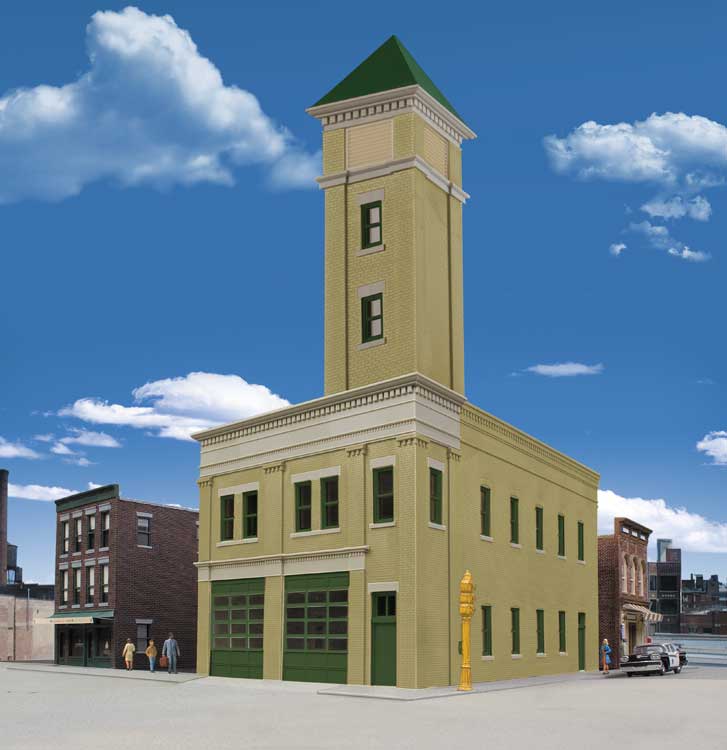 Walthers Cornerstone HO 933-4022 Two-Bay Fire Station - Kit