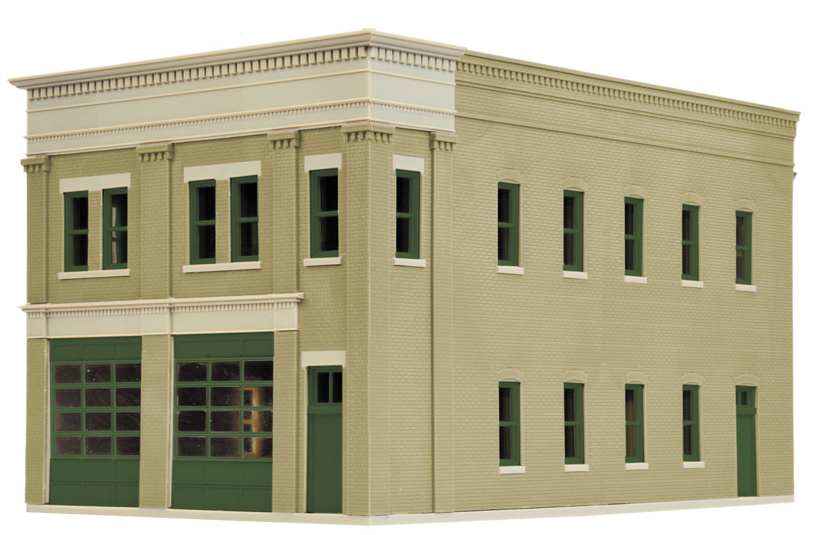 Walthers Cornerstone HO 933-4022 Two-Bay Fire Station - Kit