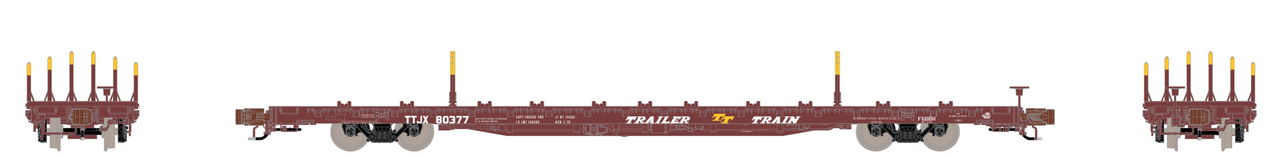 ScaleTrains Rivet Counter N SXT38978 BSC F68BH Finger Rack Flatcar Trailer Train/Oxide Red TTJX #80438