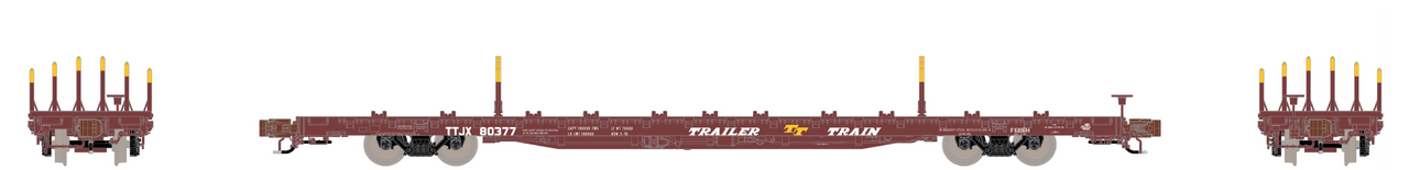 ScaleTrains Rivet Counter N SXT38980 BSC F68BH Finger Rack Flatcar Trailer Train/Oxide Red TTJX #80515
