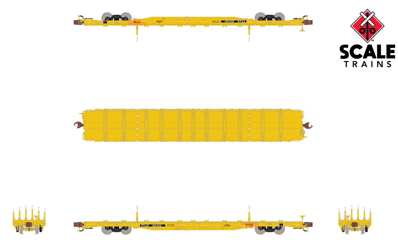 ScaleTrains Rivet Counter N SXT38994 BSC F68BH Finger Rack Flatcar TTX/Red Logo TTJX #80413