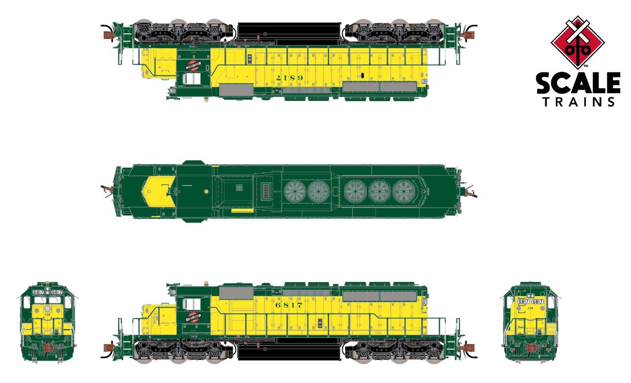 ScaleTrains Rivet Counter N SXT39381 DCC/ESU LokSound Equipped EMD SD40-2 Locomotive Chicago & NorthWestern 'Employee Owned Logo' CNW #6833