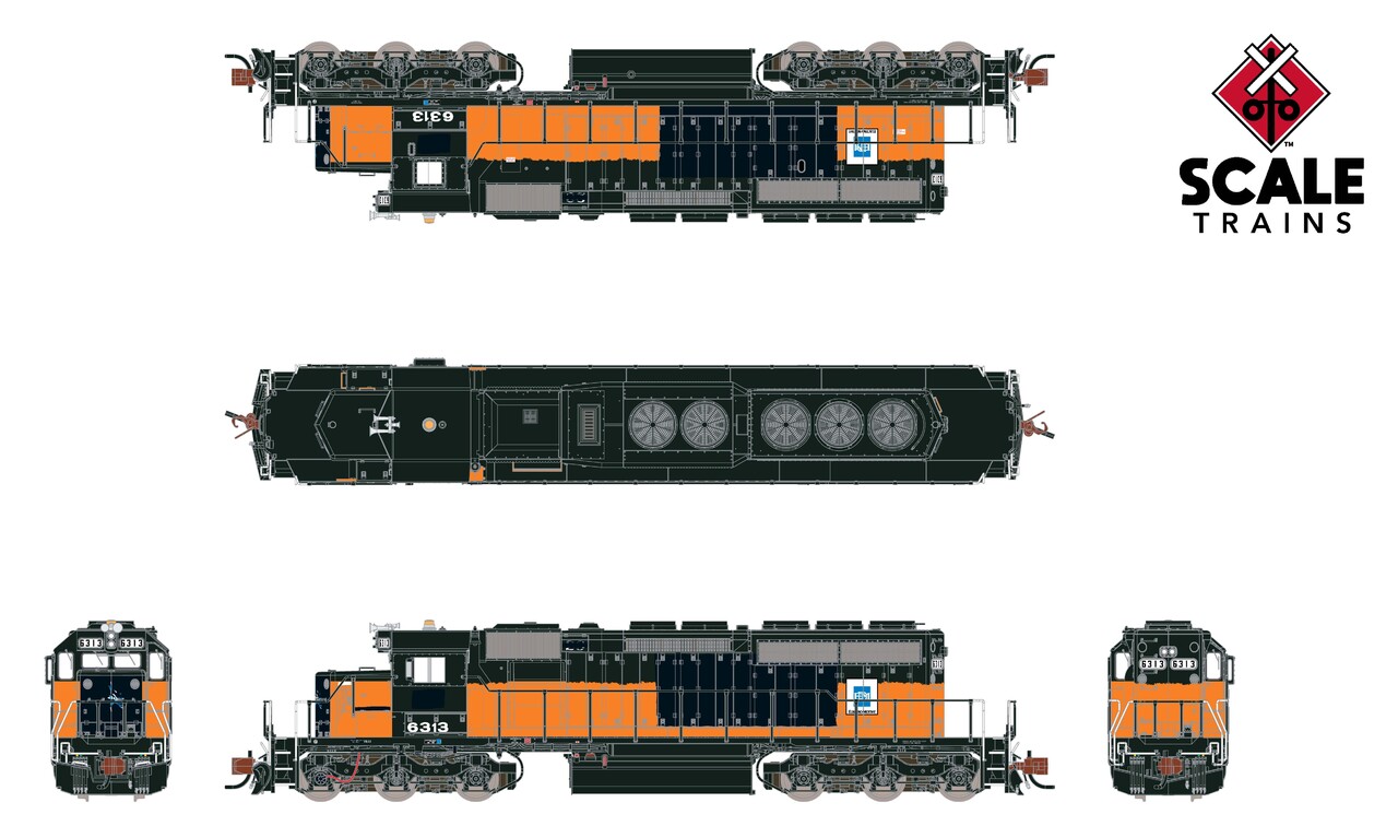 ScaleTrains Rivet Counter N SXT39401 DCC/ESU LokSound Equipped EMD SD40-2 Locomotive EMD Lease/ex-Milwaukee Road 'Bandit' EMDX #6305