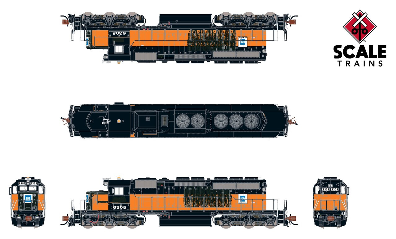 ScaleTrains Rivet Counter N SXT39402 DCC Ready EMD SD40-2 Locomotive EMD Lease/ex-Milwaukee Road 'Bandit' EMDX #6305
