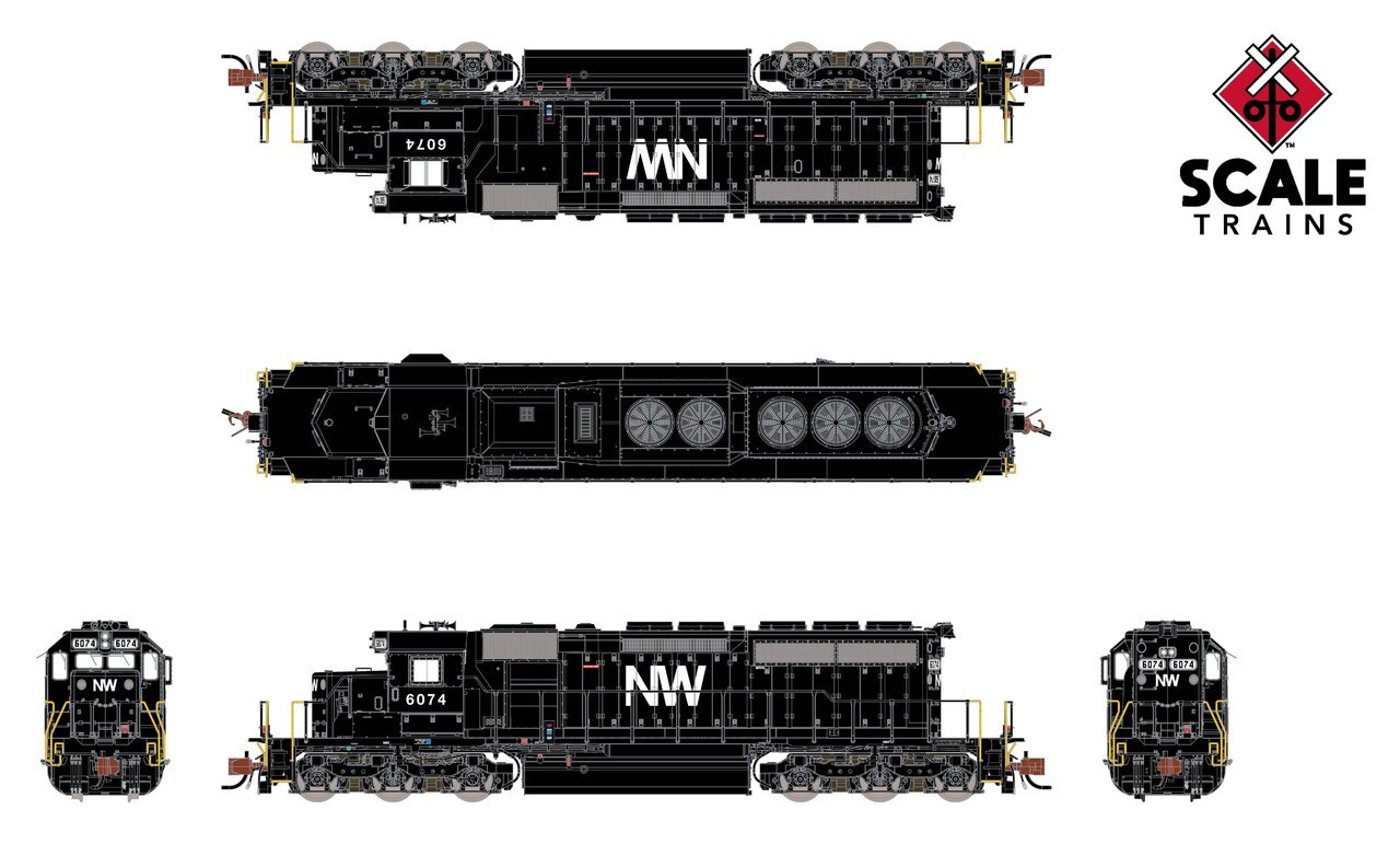 ScaleTrains Rivet Counter N SXT39415 DCC/ESU LokSound Equipped EMD SD40-2 Locomotive Norfolk & Western 'Large NW' NW #6134