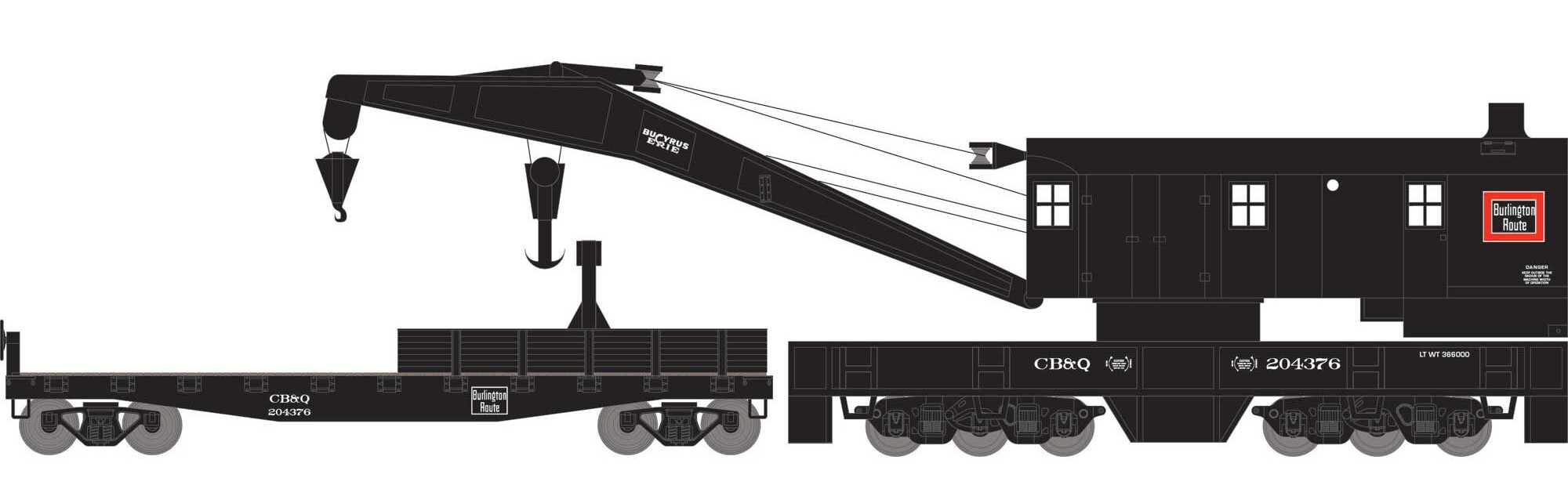 Athearn HO ATH75421 200T Crane / Tender CB&Q #204376