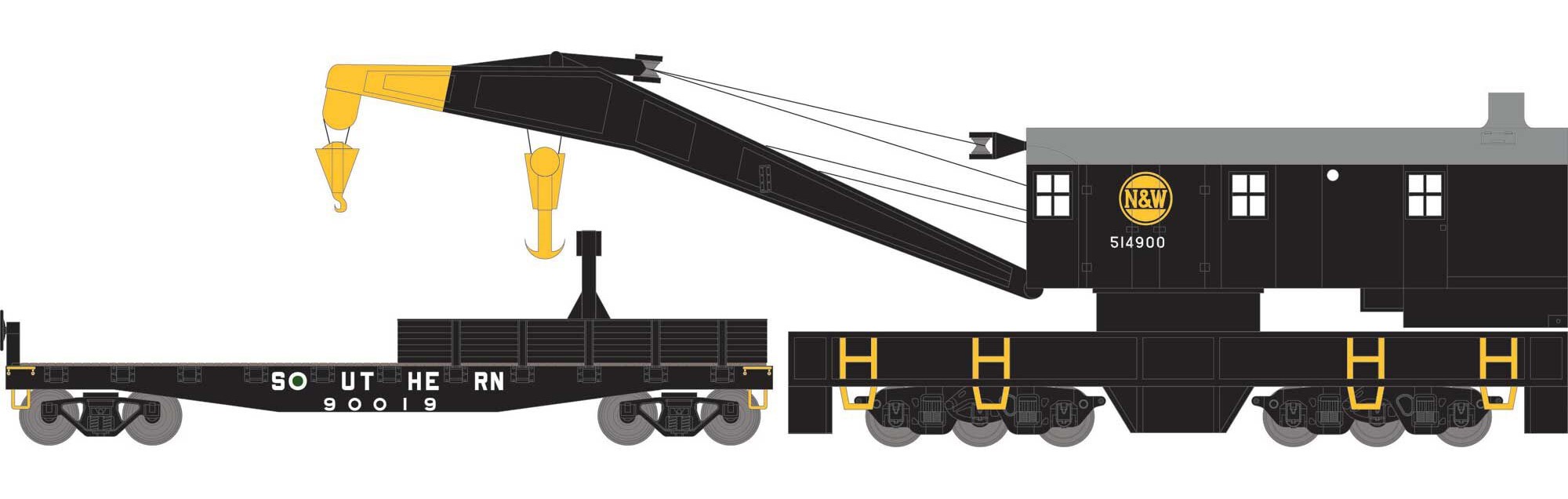 Athearn HO ATH75427 200T Crane / Tender N&W / SOU #514900