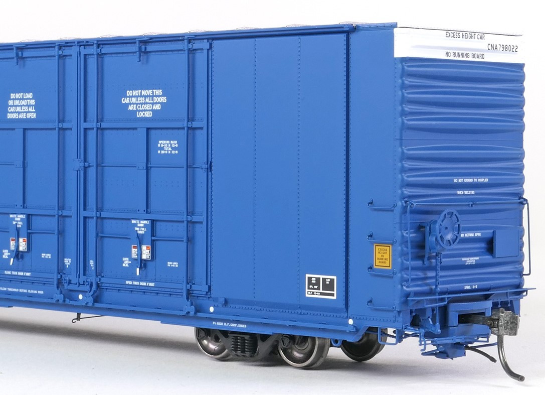 Tangent Scale Models HO 25524-02 Greenville 86′ Quad Plug Door Box Car Canadian National 'Repaint 1991 Blue' CNA #798039
