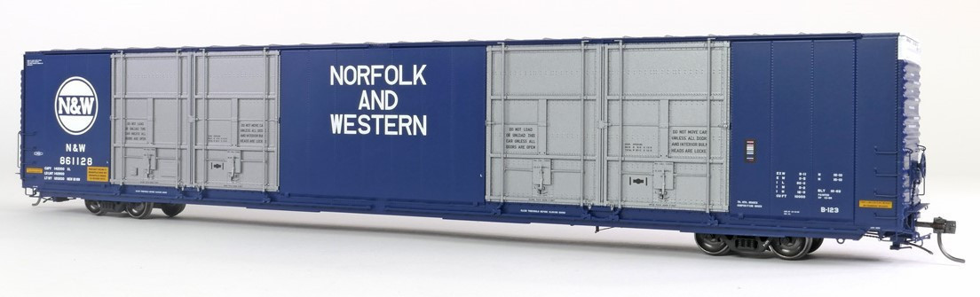 Tangent Scale Models HO 25525-06 Greenville 86′ Quad Plug Door Box Car Norfolk & Western 'Delivery 12-1969 Blue' N&W #861137
