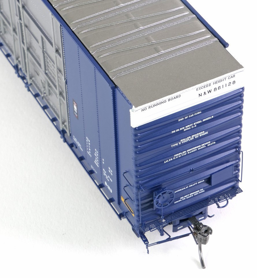 Tangent Scale Models HO 25525-06 Greenville 86′ Quad Plug Door Box Car Norfolk & Western 'Delivery 12-1969 Blue' N&W #861137
