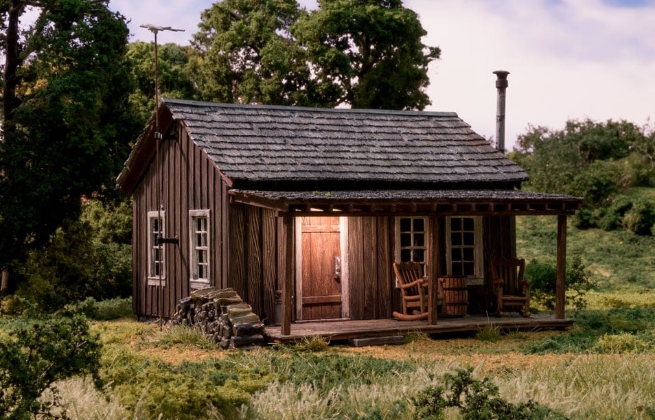 Woodland Scenics N BR4955 Built Up Rustic Cabin