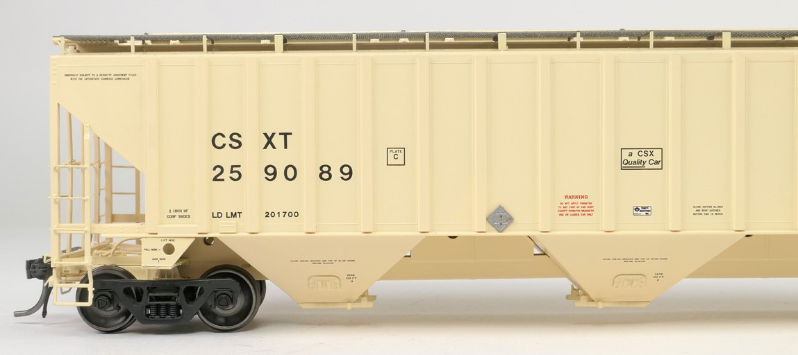 Tangent Scale Models HO 36010-20 Trinity Industries Inc 4750CuFt Covered Hopper CSX 'Delivery 10-1988' CSXT #259319