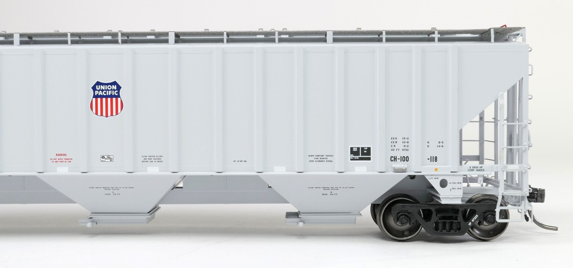 Tangent Scale Models HO 36012-17 Trinity Industries Inc 4750CuFt Covered Hopper Union Pacific 'Delivery Gray 10-1993' UP #87339