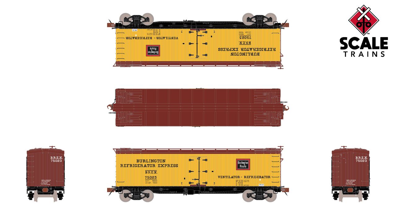 ScaleTrains Fox Valley Models HO SXT15073 PC&F R-40-2 Wood Reefer