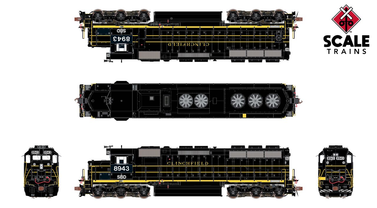 ScaleTrains Rivet Counter HO SXT39769 DCC/ESU Loksound 5 Equipped EMD SD45 Phase IIc Seaboard System 'ex-SCL patch' SBD #8925