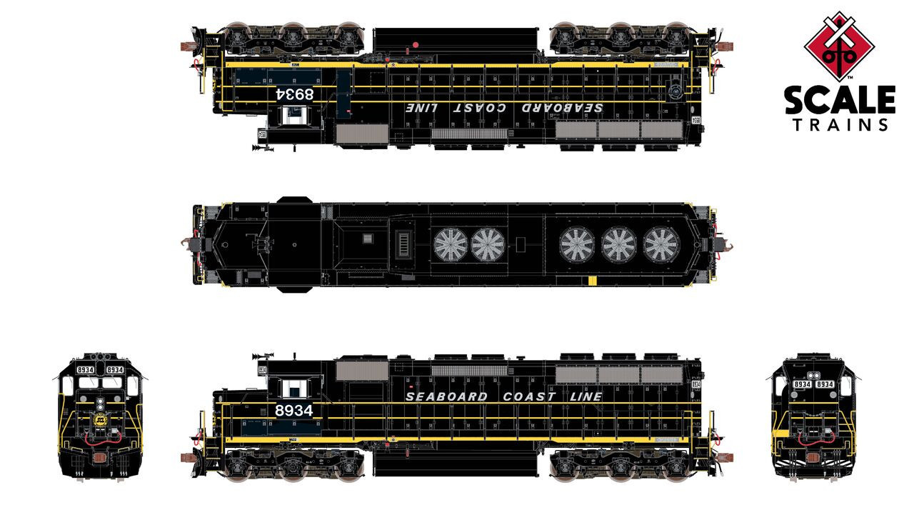 ScaleTrains Rivet Counter HO SXT39773 DCC/ESU Loksound 5 Equipped EMD SD45 Phase IIc Seaboard System 'ex-SCL patch' SBD #8943