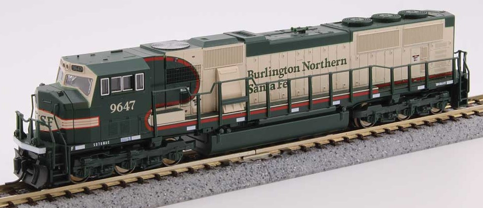 Kato N 176-6503 DCC Ready EMD SD70MAC w/Cab Headlight Burlington Northern Santa Fe 'Early Merger Warbonnet' BNSF #9647