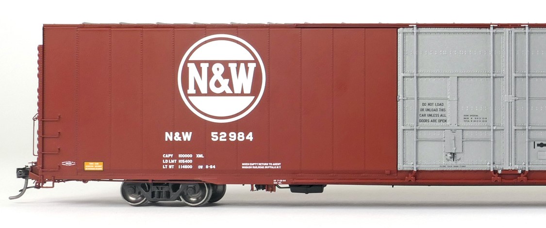 Tangent Scale Models HO 25064-01 Greenville 86′ Double Plug Door Box Car Norfolk & Western 'Delivery 1964 Brown' 1965+ Era NW #52962