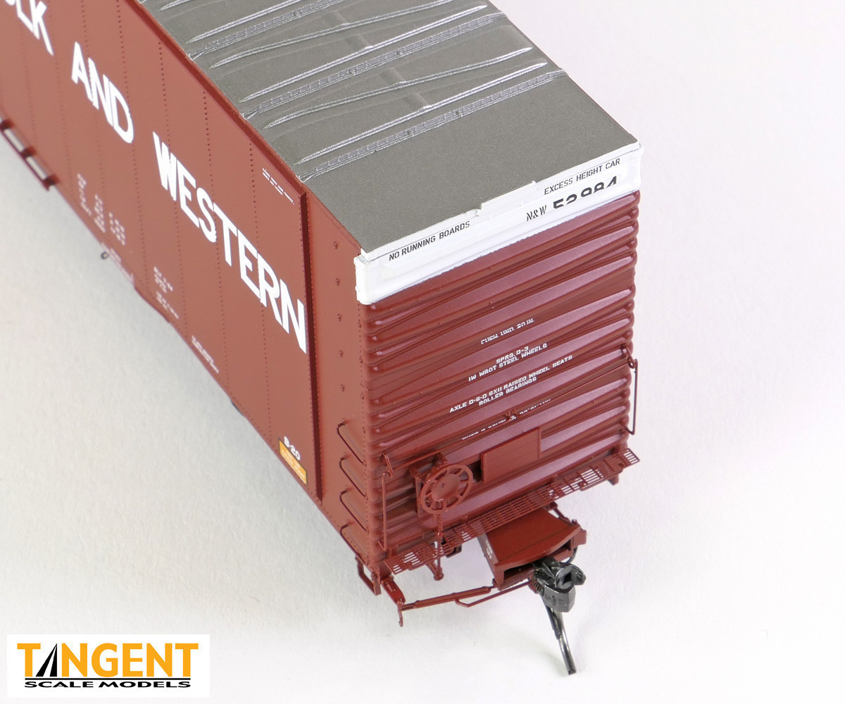 Tangent Scale Models HO 25064-06 Greenville 86′ Double Plug Door Box Car Norfolk & Western 'Delivery 1964 Brown' 1965+ Era NW #52997