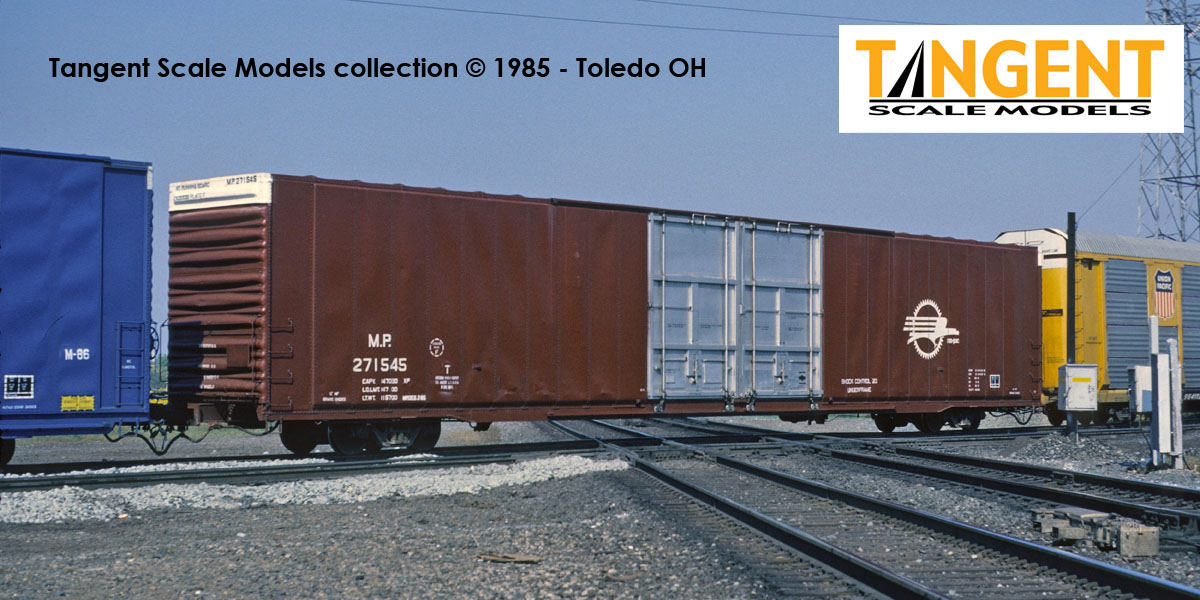 Tangent Scale Models HO 25068-01 Greenville 86′ Double Plug Door Box Car Missouri Pacific 'Screaming Eagle 1985' MP #271527