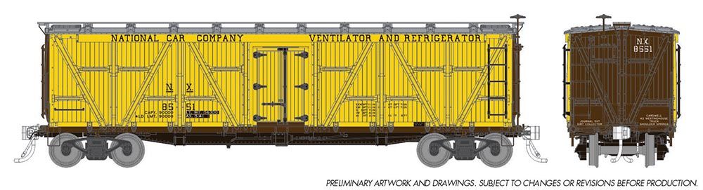 Rapido Trains Inc HO 177204 FGE R7 Reefer FGE - National Car Co - 6-Pack