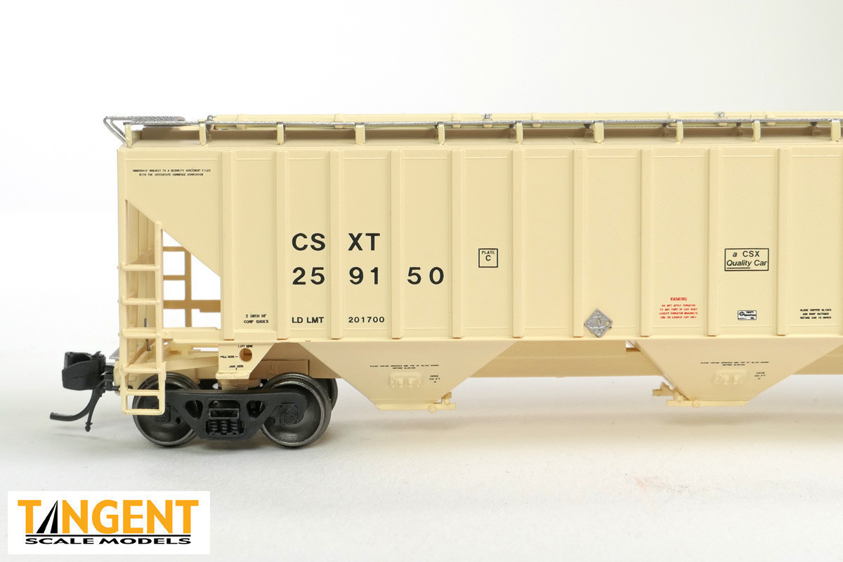 Tangent Scale Models N 81010-08 Trinity Industries Inc 4750CuFt Covered Hopper CSX 'Delivery 10-1988' CSXT #259150