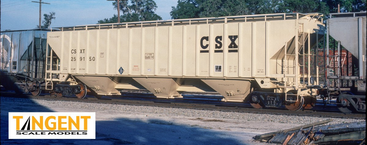 Tangent Scale Models N 81010-13 Trinity Industries Inc 4750CuFt Covered Hopper CSX 'Delivery 10-1988' CSXT #259262