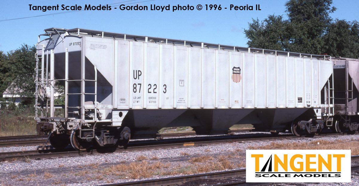 Tangent Scale Models N 81012-06 Trinity Industries Inc 4750CuFt Covered Hopper Union Pacific 'Delivery Gray 10-1993' UP #87241
