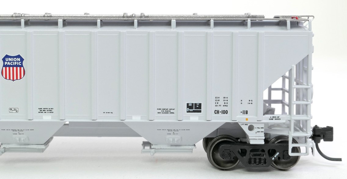 Tangent Scale Models N 81012-12 Trinity Industries Inc 4750CuFt Covered Hopper Union Pacific 'Delivery Gray 10-1993' UP #87288