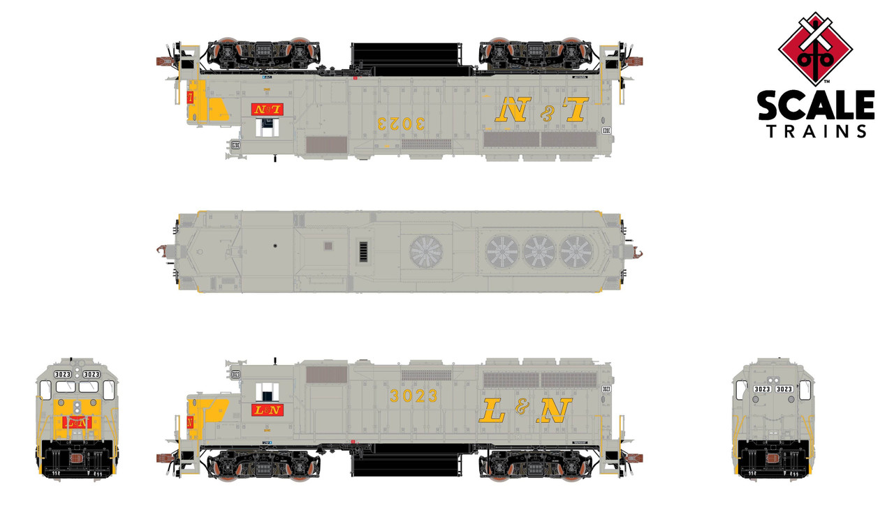 ScaleTrains Rivet Counter HO SXT40188 DCC Ready EMD GP40 Phase IIa2 Louisville & Nashville 'Early Yellow Nose' L&N #3010