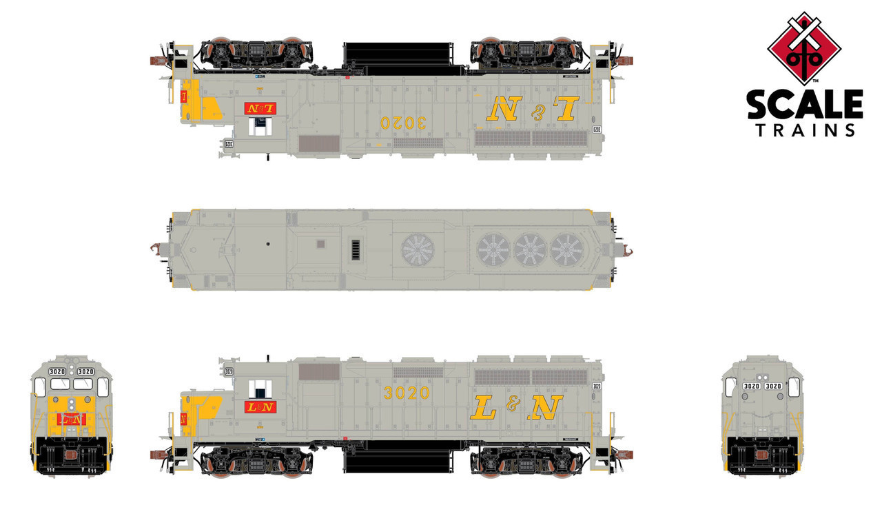 ScaleTrains Rivet Counter HO SXT40194 DCC Ready EMD GP40 Phase IIa2 Louisville & Nashville 'Early Yellow Nose' L&N #3021