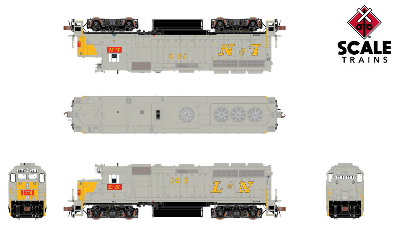 ScaleTrains Rivet Counter HO SXT40198 DCC Ready EMD GP40 Phase IIa2 Louisville & Nashville 'Early Yellow Nose' L&N #3028
